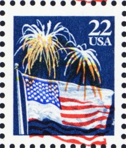 2276, MNH 22¢ Fireworks With Large Red Color Shift Great EFO - Stuart Katz