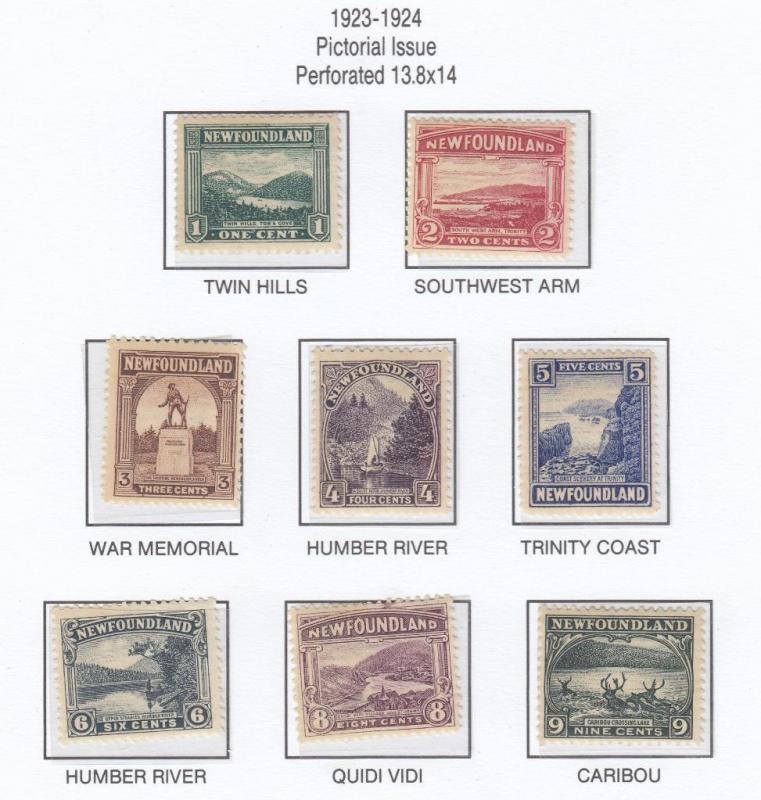NEWFOUNDLAND # 131-138 VF-MLH/MH PICTORIAL ISSUES CAT VALUE $97.50