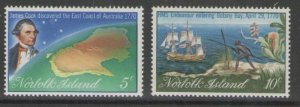 NORFOLK ISLAND SG118/9 1970 CAPTAIN COOK BICENTENARY MNH