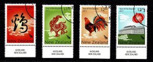 New Zealand 2017 Year of the Rooster Marginal Set of 4 Used