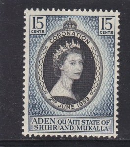 Aden - Quaiti State # 28, Queen Elizabeth II Coronation, Mint NH, 1/2 Cat.