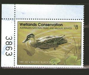 Australia Duck Stamp 1991-1992 MNH