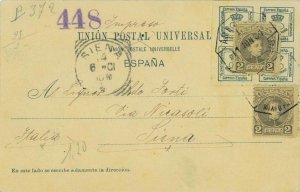 P0655 - SPAIN - POSTAL HISTORY - CADETE -  FRANQUEO inconsueto a ITALIA 1901