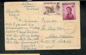 DOMINICA COVER (P1711B)  QEII 5C+ FROG 10C ON PPC FROM LA PLAINE  