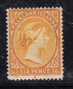 Falkland Islands 1891-1901 MH Scott #16a 6p Victoria, orange