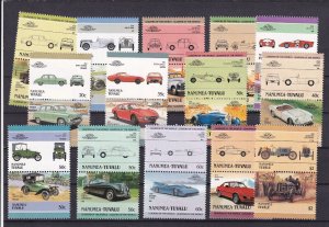 SA19h Nanumea, Tuvalu 1980's History of Cars mint pairs
