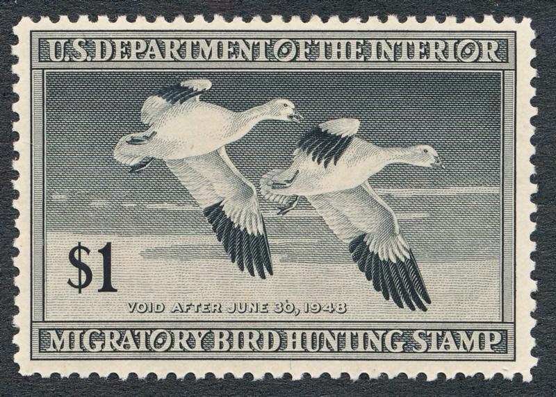 US RW14 MINT NH, F-VF $1 BLACK DUCK