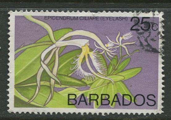 Barbados -Scott 405 -  Flowers Issue - 1974-77 - FU - Single 25c Stamps