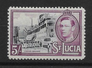 ST.LUCIA SG137 1938 5/= BLACK & MAUVE MTD MINT