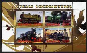 RWANDA - 2010 -  Steam Locos #1 - Perf 4v Sheet - MNH - Private Issue