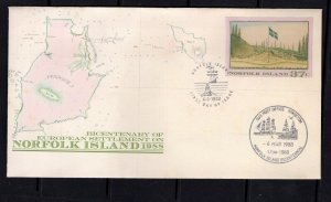 Norfolk Island 1988 Bicentenary PSE-S/S cat #EN28 FDI + bicentennial cancel