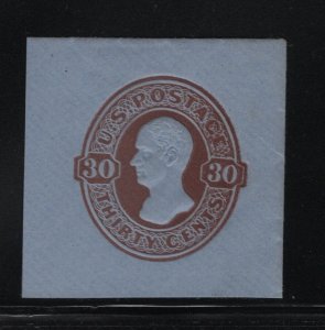 U339 XF unused full corner cut square with nice color cv $ 40 ! see pic !