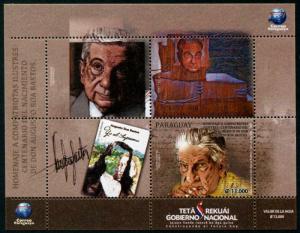 HERRICKSTAMP NEW ISSUES PARAGUAY Don Augusto, Writer S/S