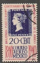 MEXICO C105, 20¢ Penny Black Centennial. USED. VF. (1525)