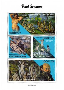 C A R - 2022 - Paul Cezanne - Perf 4v Sheet  - Mint Never Hinged