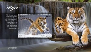 Liberia - 2020 Tigers on Stamps - Stamp Souvenir Sheet - LIB200513b1