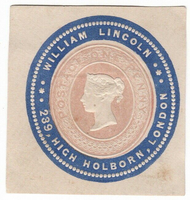 I.B QV Postal : Newspaper Wrapper - William Lincoln 1d Advertising Ring
