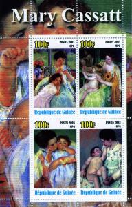 Guinea 2003 MAY CASSATT Paintings Sheet (4) Perforated Mint (NH)