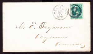 Cover, Scott 158, New York 2 in Circle Fancy Cancel, light edge bends, toning