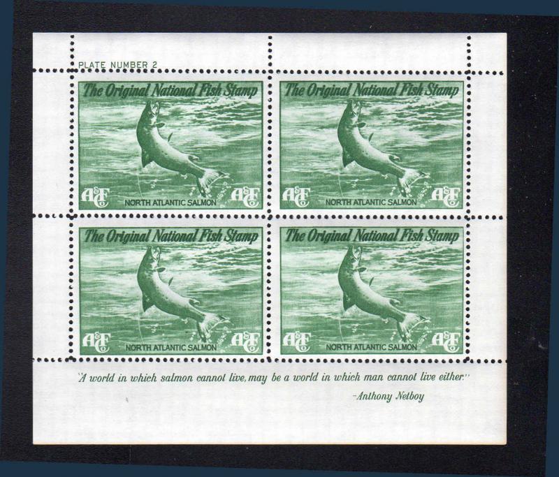 National Fish Stamp Green Salmon Abercrombie & Fitch Environment Contribution 