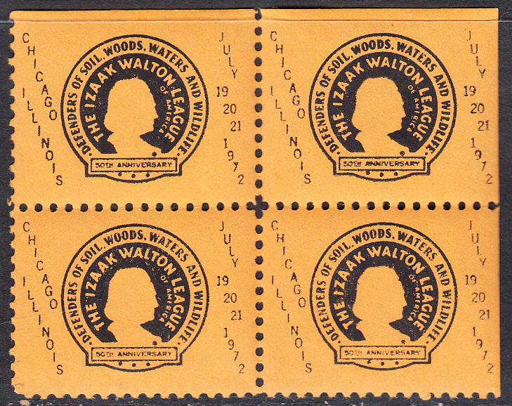 Izaak Walton League Convention Chicago 1977 Blk of 4 MNH