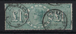 GB 1891 £1 green sg212 very fine used cds good rich colour cat £800