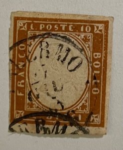 Italy Sardinia,1855-1863,  SC11d, Used Imperf