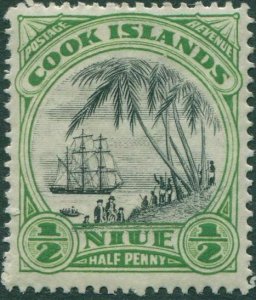 Niue 1932 SG62 ½d black and emerald Cook Landing MLH