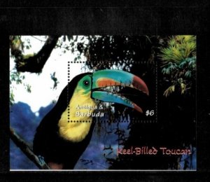 Antigua 2000 - Birds Parrots Toucan - Souvenir Stamp Sheet - Scott #2396 - MNH