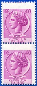 Republic. 1968 Syracusana 40 lire. Variety.