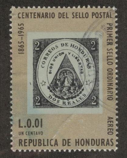 Honduras  Scott C387 Used stamp on stamp airmail