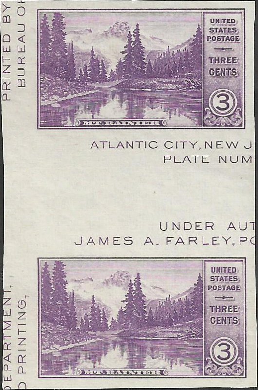 # 770a Mint No Gum As Issued Vertical Pair With Horizontal Gutter Deep Violet...