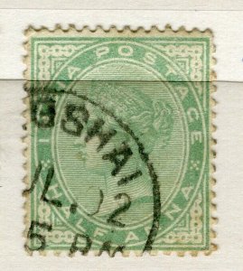 INDIA; 1882-90 early classic QV issue Shade of 1/2a. value,