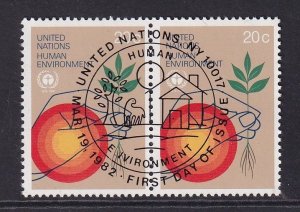 United Nations  New York  #371  cancelled 1982  environmental program 20c pair