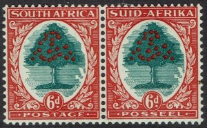 SOUTH AFRICA 1933 ORANGE TREE 6D TYPE II PAIR