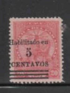 PARAGUAY #133 1908 5c ON 20c OFFICIAL MAIL SURCHARGED F-VF USED a