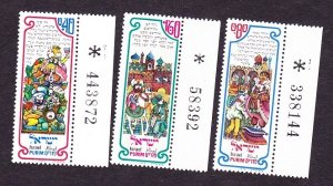 Israel #593 - 595 Purim Festival MNH Singles