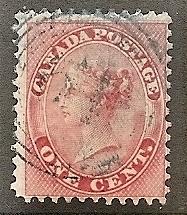 Canada   25 Used 1868 3c red Victoria CV $35.00