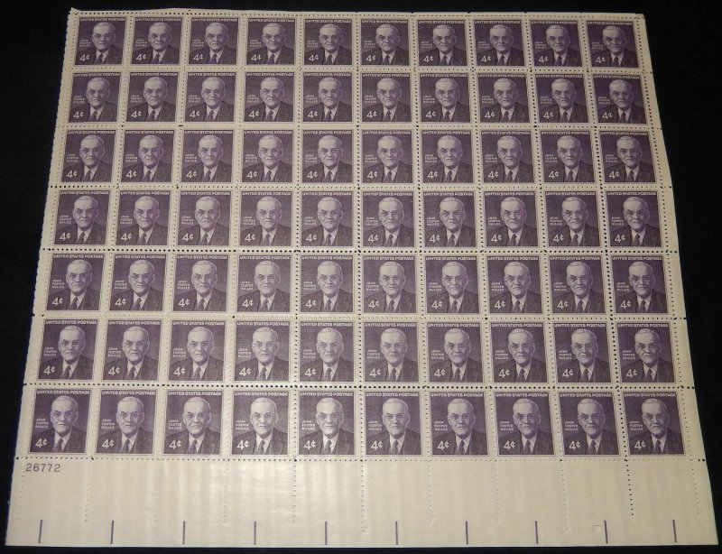 MALACK 1172 4c John Dulles, F-VF NH or better,  FULL..MORE.. sheet1172