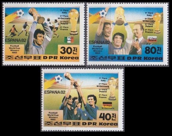 1982 Korea, North 2269-70+2271 1982 World championship on football of Spain 9,20