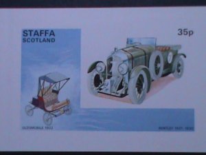 SCOTLAND-STAFFA -ANTIQUE CLASSIC CARS-IMPERF: MNH S/S VF WE SHIP TO WORLD WIDE