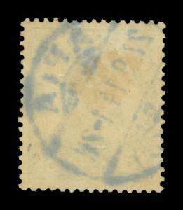 German Colonies - SAMOA 1914 Yacht G.R.I. surch. ½p /5pf green  Sc# 102 used VF