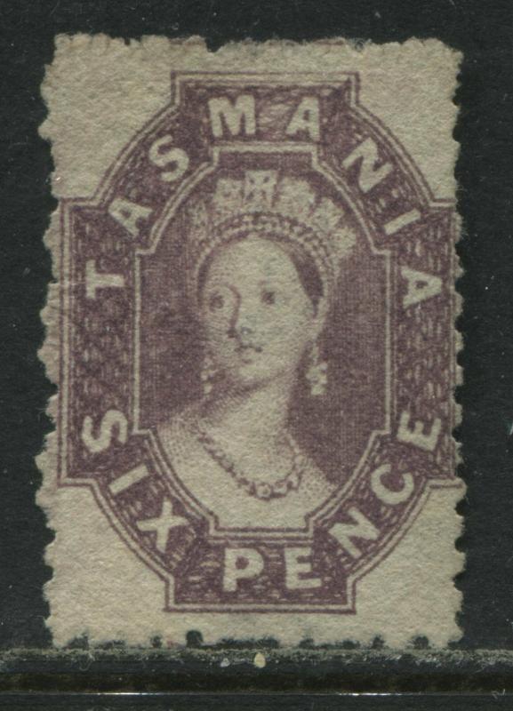 Tasmania QV 1864 6d red lilac unused no gum