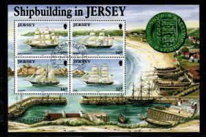 Jersey  Sc 599a 1992 Jersey Sailing Ships stamp used