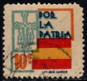 1936 Spanish Civil War Charity Por La Patria For My Country 10 Centimos Used