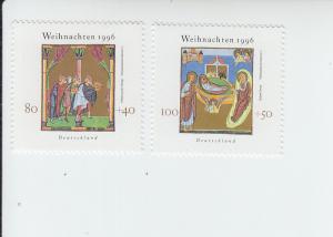 1996 Germany Christmas (2)  (Scott B807-08) MNH