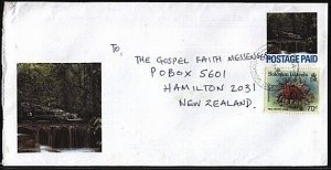 SOLOMON IS 1984 POSTAGE PAID pictorial envelope commercially used to NZ....19137