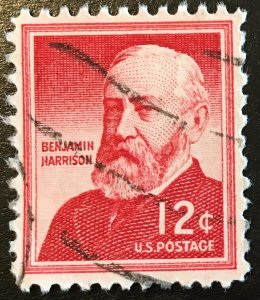 1045, Benjamin Harrison, Circulated single, Vic's Stamp Stash