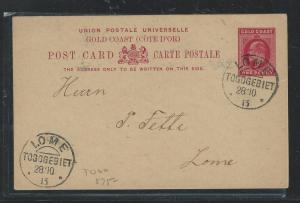 GOLD COAST (P1106B) 1915  KE 1D PSC FROM LOME TOGOGEBIET TO LOME NO MSG