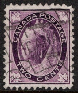 Canada - Queen Victoria 2 Cent - (Maple Leaf Issue) Good Condition # 68 Used